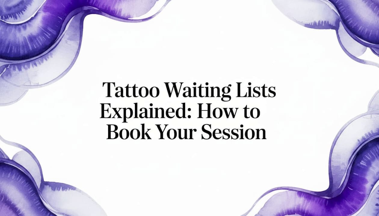 Decorative watercolor title card frame for tattoo article