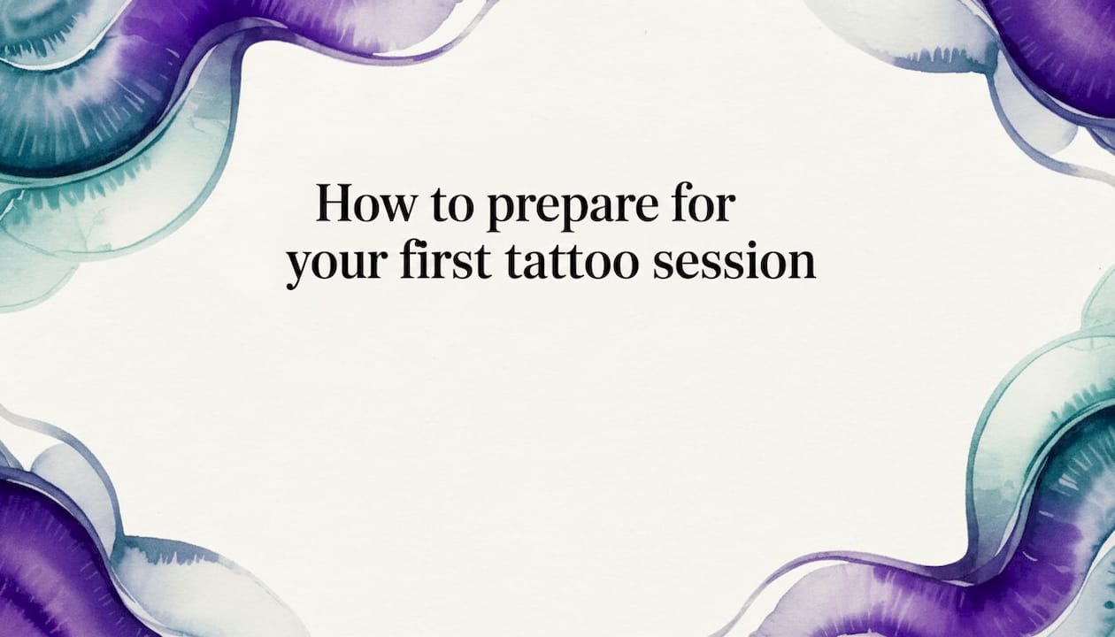 Decorative watercolor title card frame for tattoo article