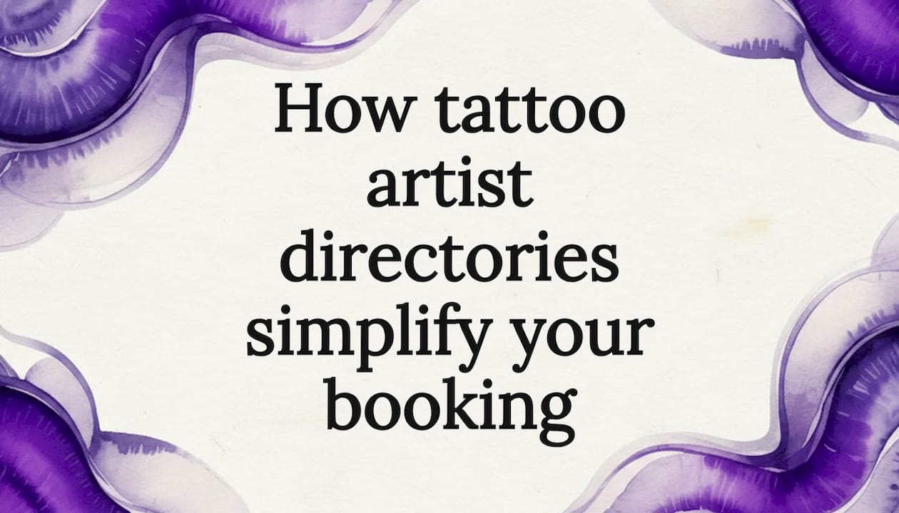 Decorative editorial tattoo directory title card illustration