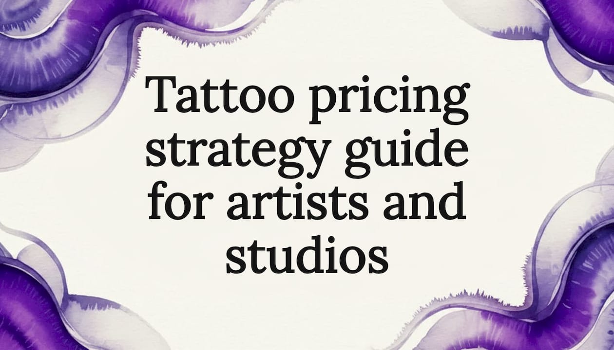 Decorative watercolor title card for tattoo pricing guide