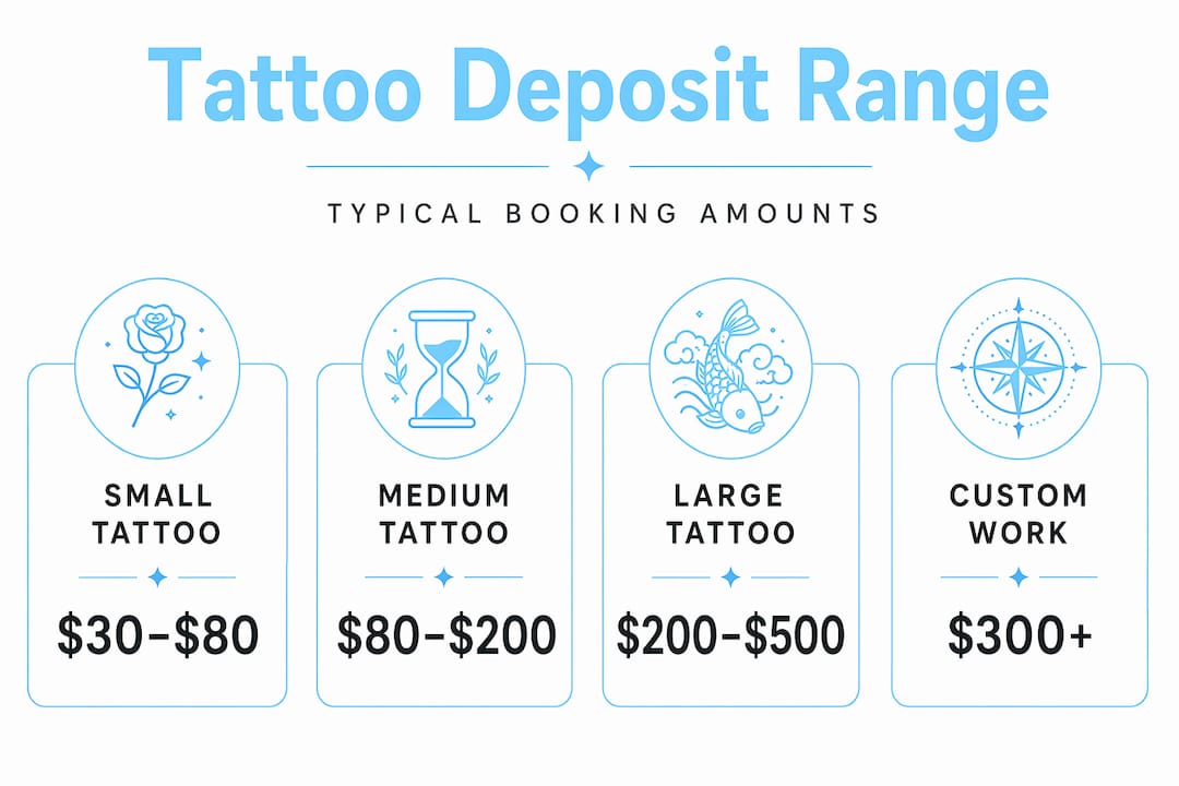 Stat callout infographic of tattoo deposit amounts