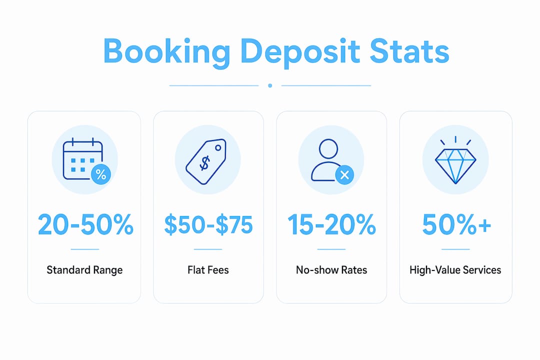 Infographic showing booking deposit statistics