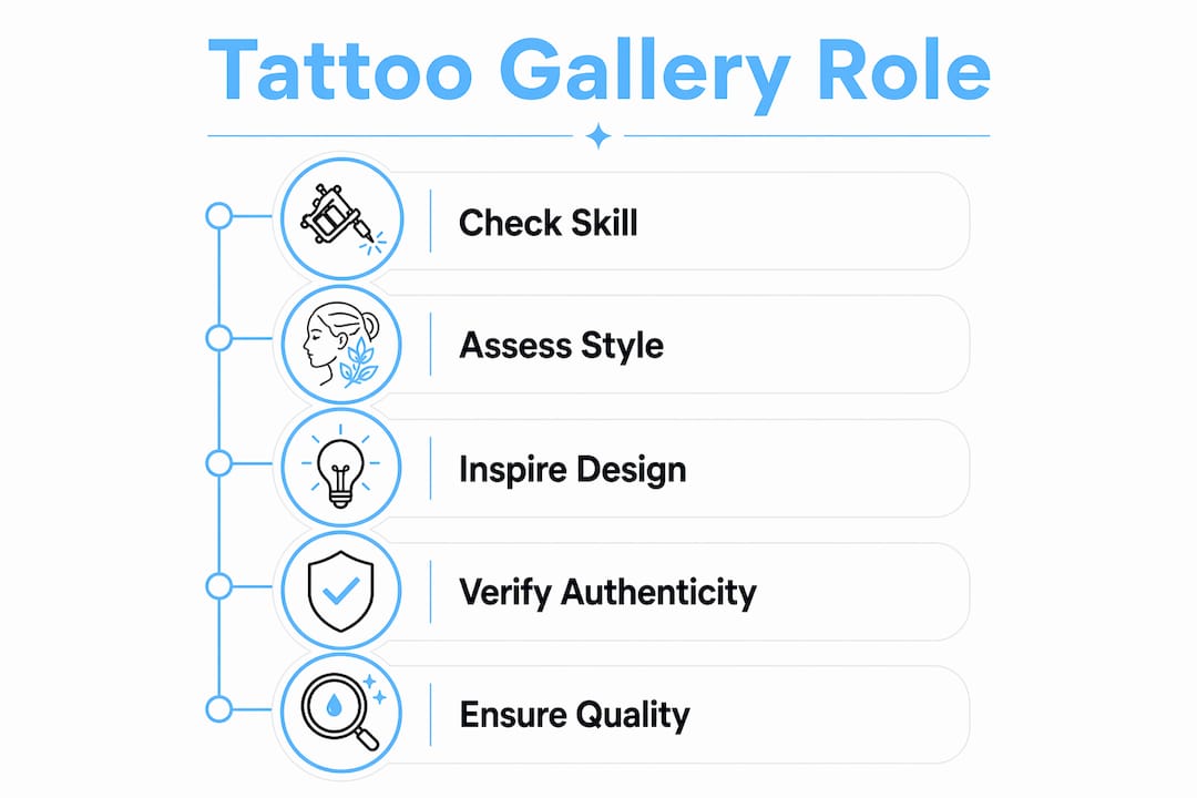 Infographic illustrating tattoo gallery roles for clients