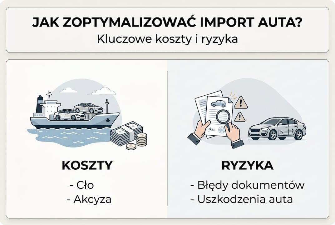 Infografika: na co uważać i z jakimi kosztami się liczyć przy imporcie samochodu