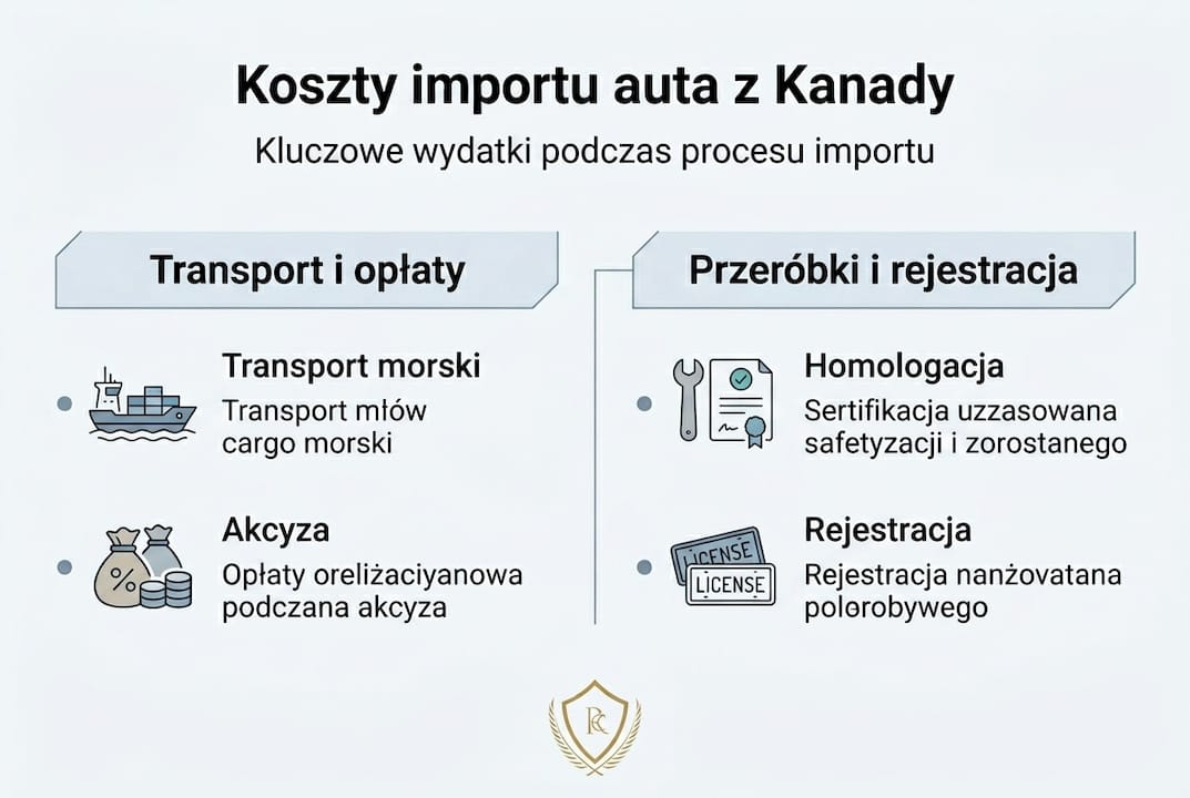 Grafika przedstawiająca najważniejsze wydatki związane z importem towarów z Kanady