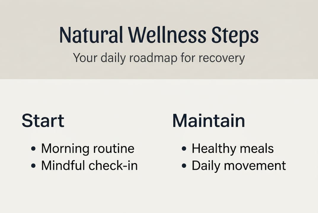 Infographic outlining steps to holistic recovery