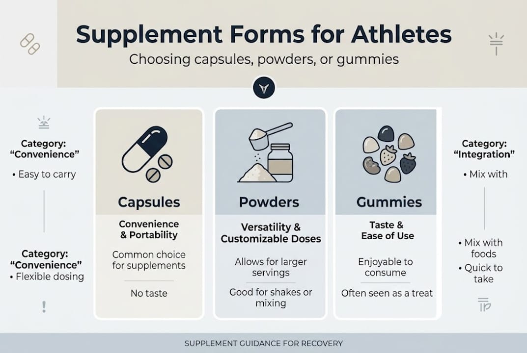 Infographic comparing supplement delivery forms