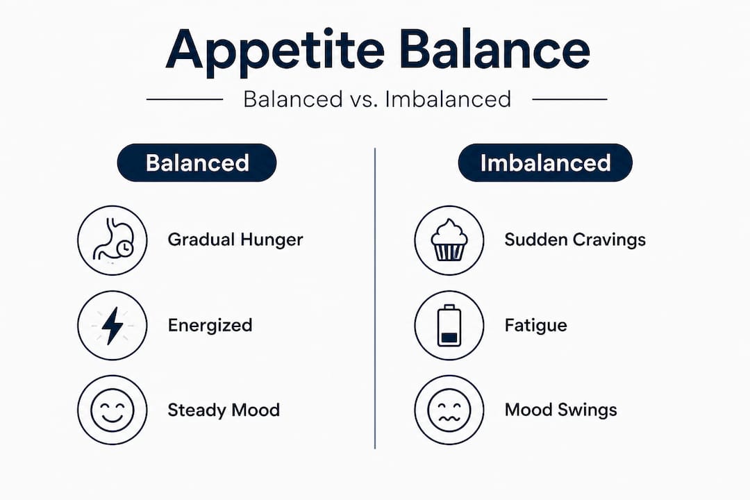 Infographic comparing balanced and imbalanced appetite