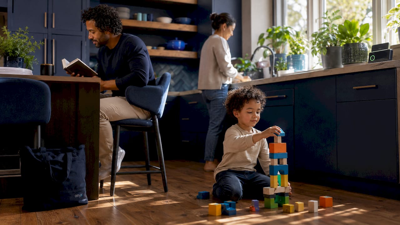 Family enjoying fresh air indoors