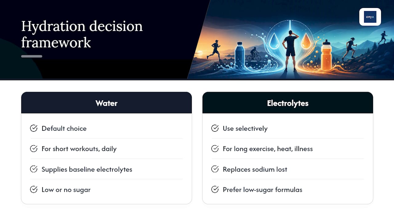 Why Most Hydration Advice Oversells the Sports Drink — overview diagram
