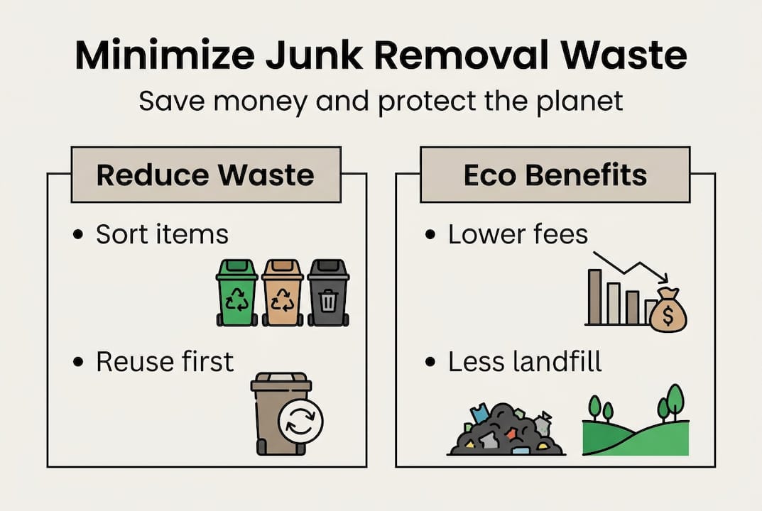 Infographic junk removal waste reduction steps