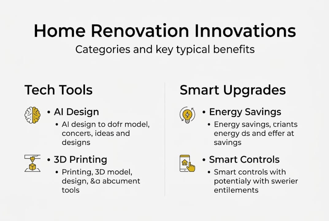 Infographic on home renovation innovation categories