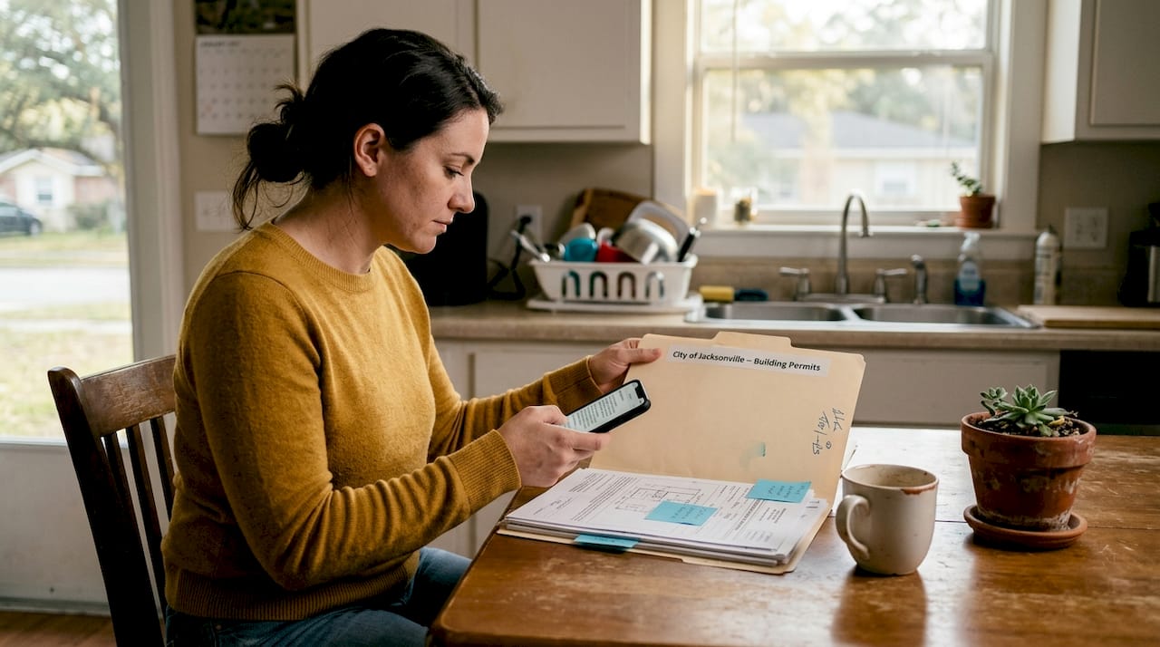 Homeowner tracking construction permits and paperwork