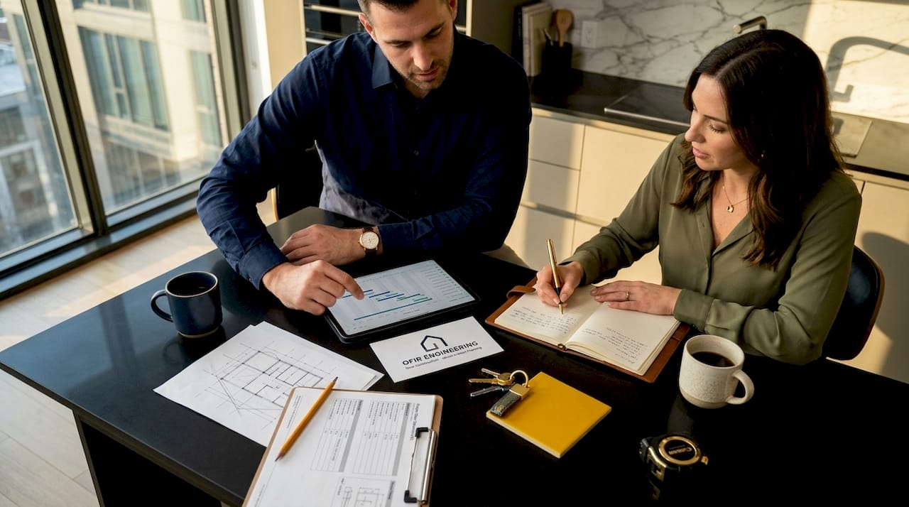 Contractor and homeowner meeting over renovation plans
