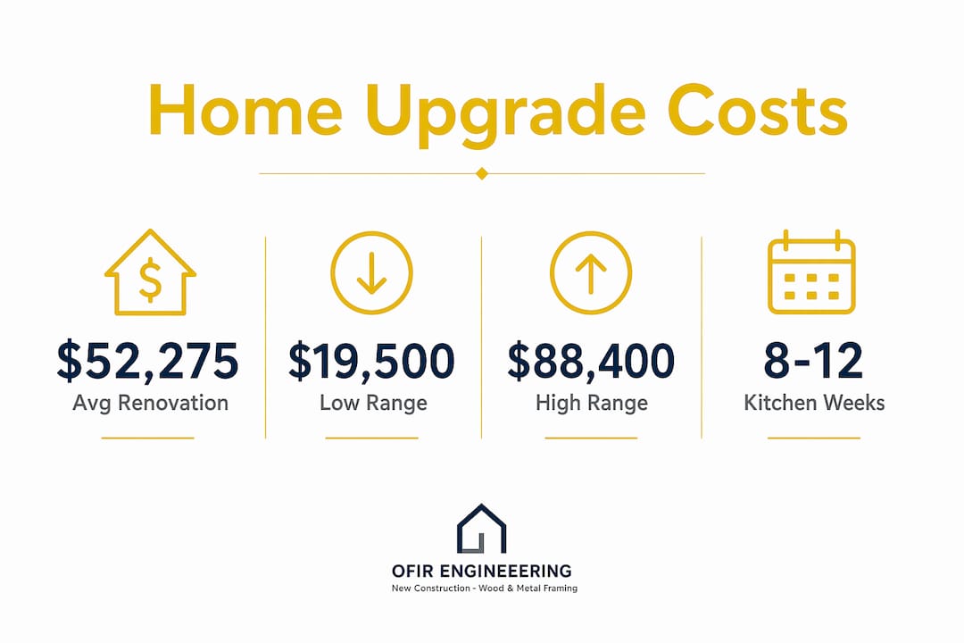 Infographic of home upgrade costs and timelines