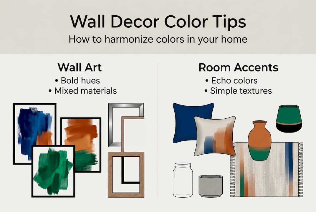 Infographic wall decor color coordination tips