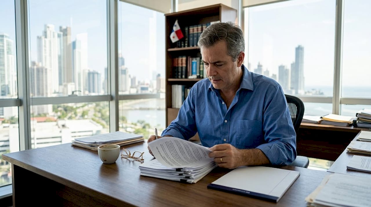 Lawyer reviewing Panama real estate contracts