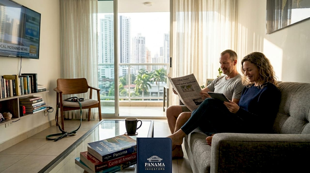 Condo living room with couple relaxing