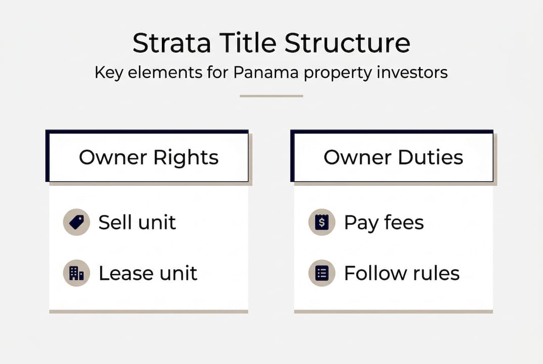 Infographic showing key points of Panama strata ownership