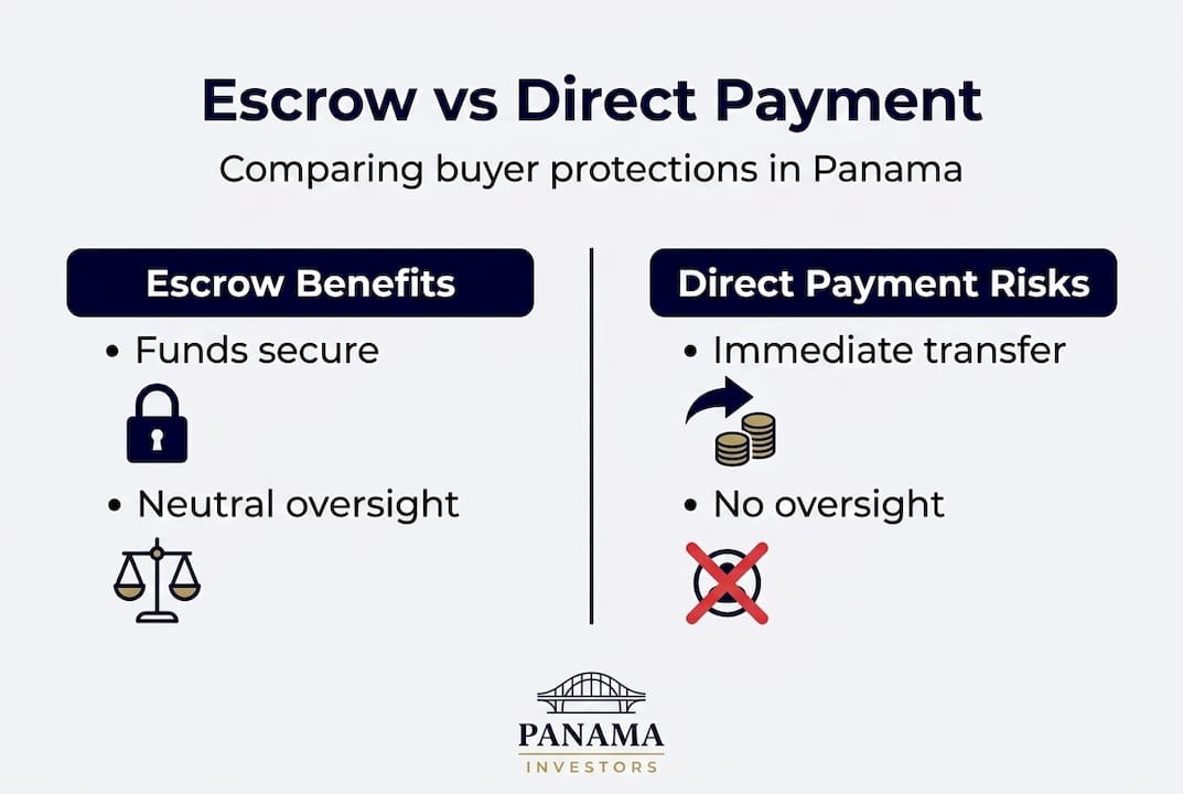 Infographic escrow versus direct payment risks