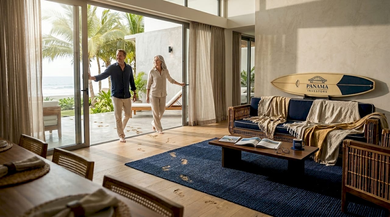 Couple opens doors to Panama beach view