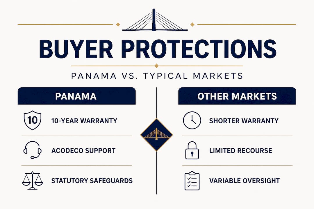 Infographic comparing property buyer protections