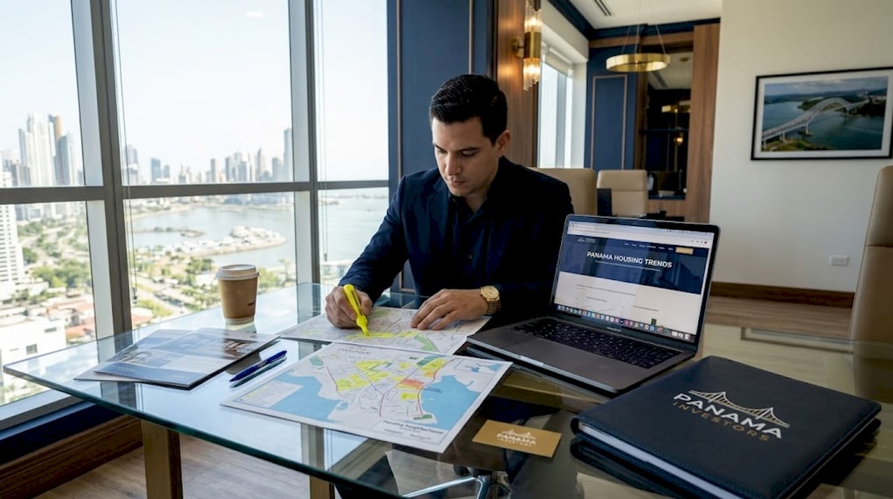 Analyst studying Panama City rental maps