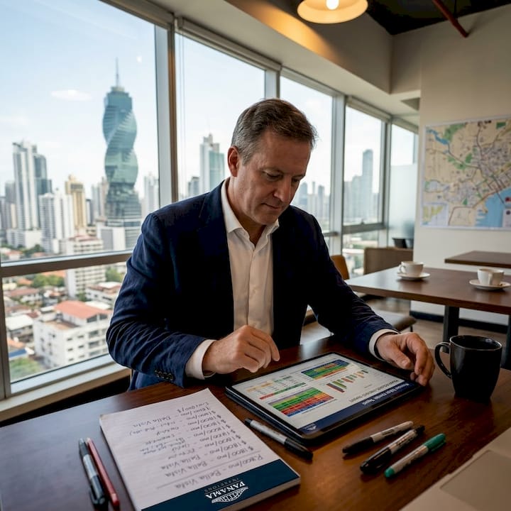 Professional studying Panama real estate trends