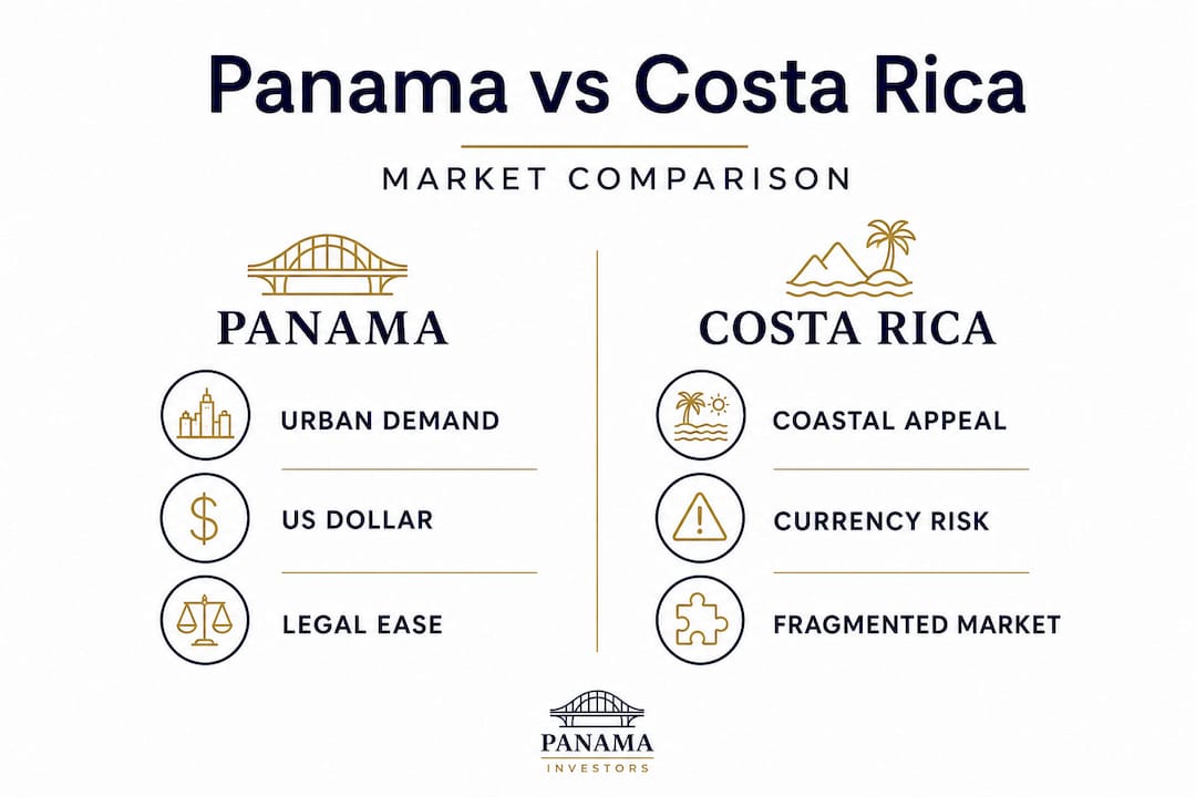Infographic comparing Panama and Costa Rica markets
