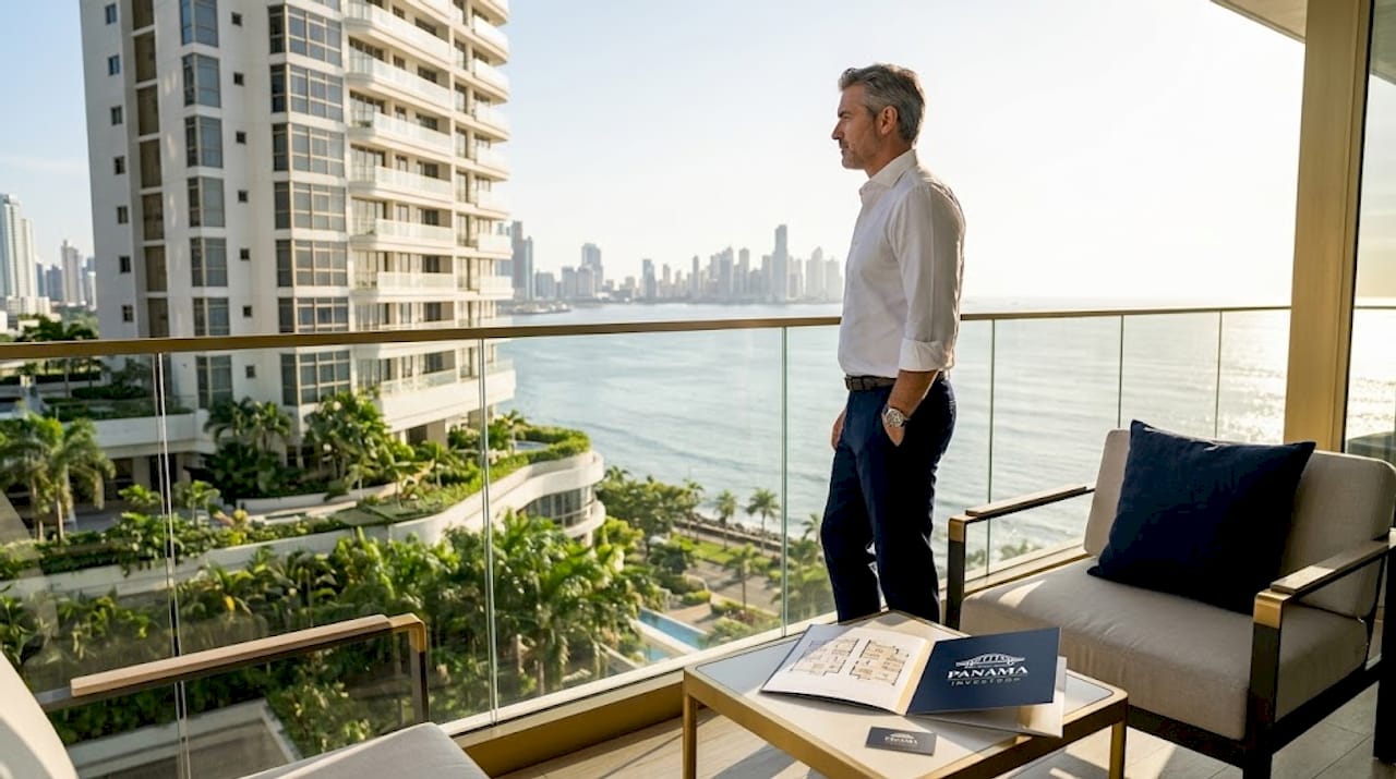 Buyer viewing oceanfront Panama property