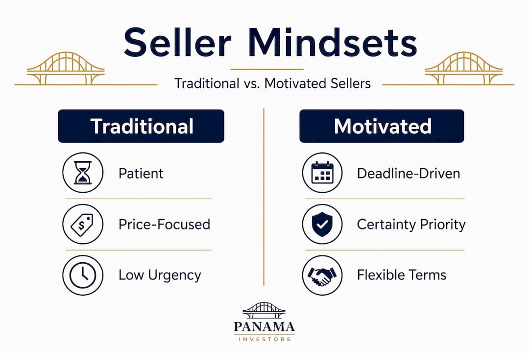 Infographic comparing traditional and motivated sellers