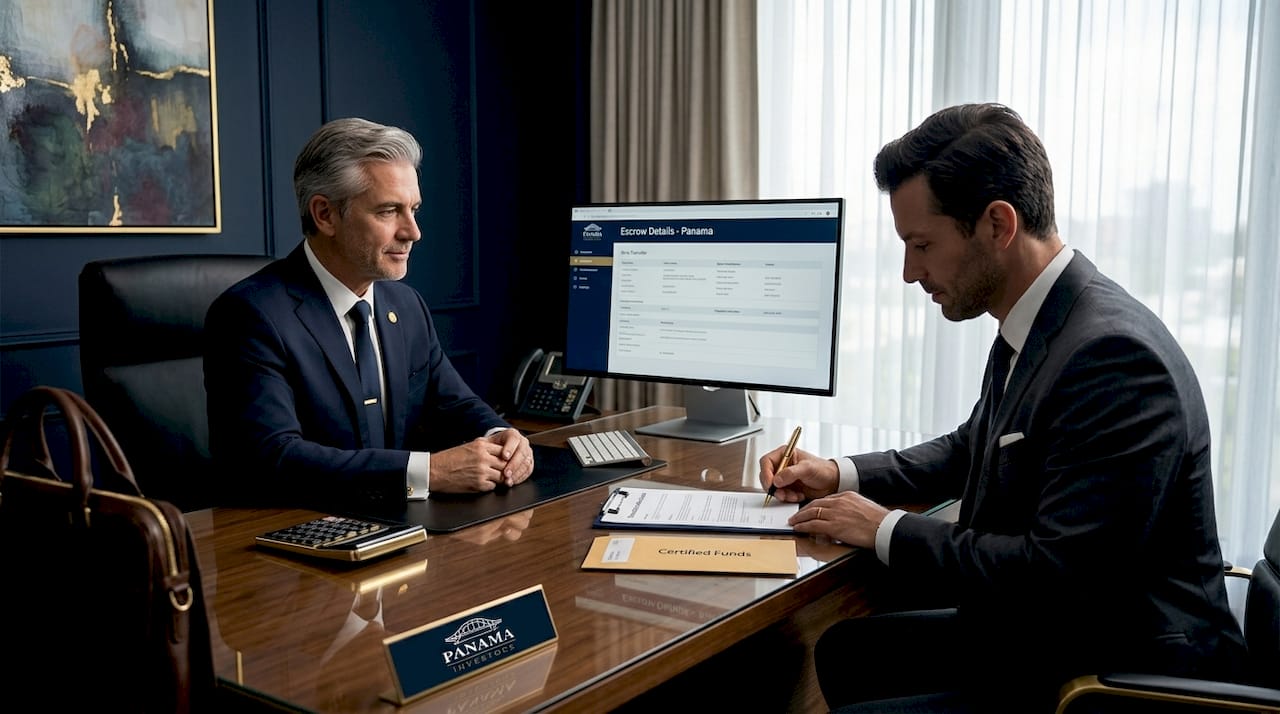 Client authorizing real estate escrow payment at bank