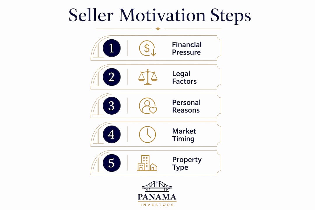 Infographic outlining seller motivation steps in Panama