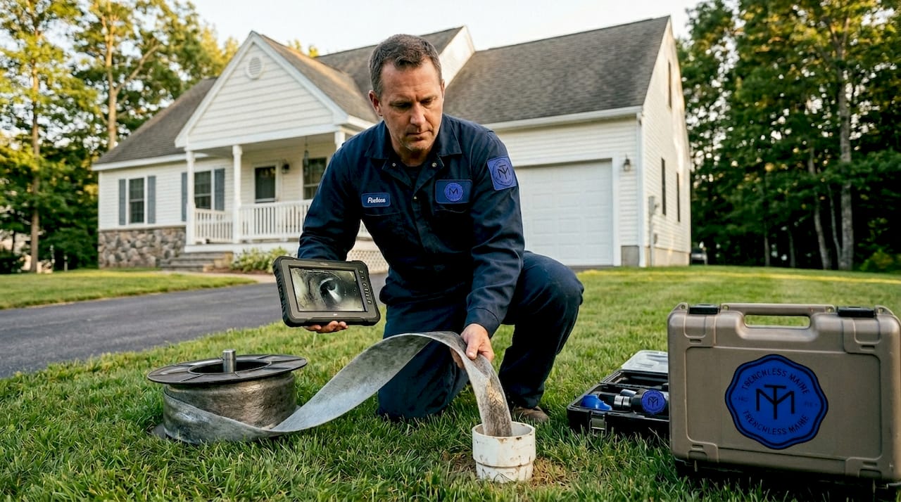 Technician installing CIPP pipe liner