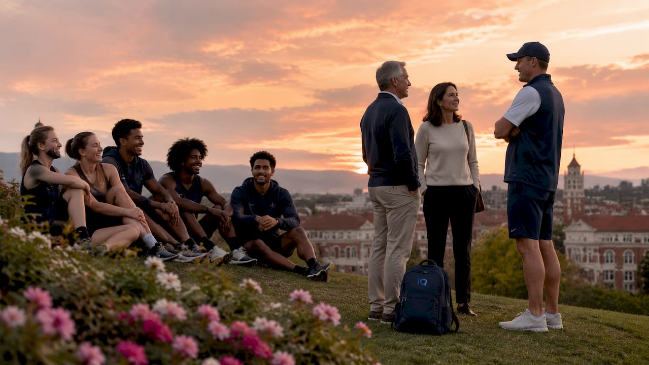 Parents assessing team culture during campus visit