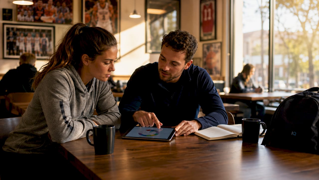 Athlete tutoring session with academic tutor