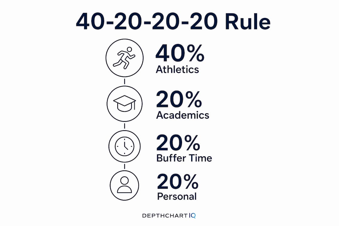 Infographic showing time management breakdown for student athletes
