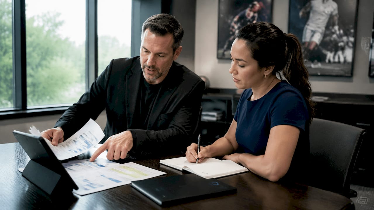 Athletic staff coordinating transfer window