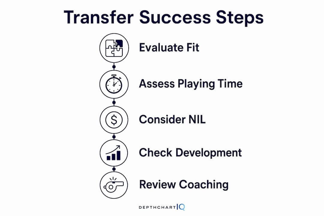 Infographic outlining steps for successful basketball transfer
