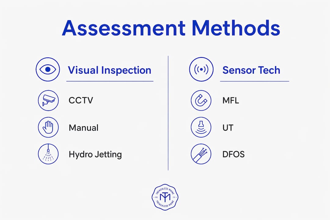 Infographic comparing pipe inspection techniques