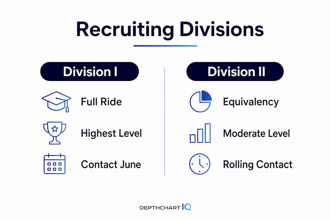 Infographic comparing recruiting divisions