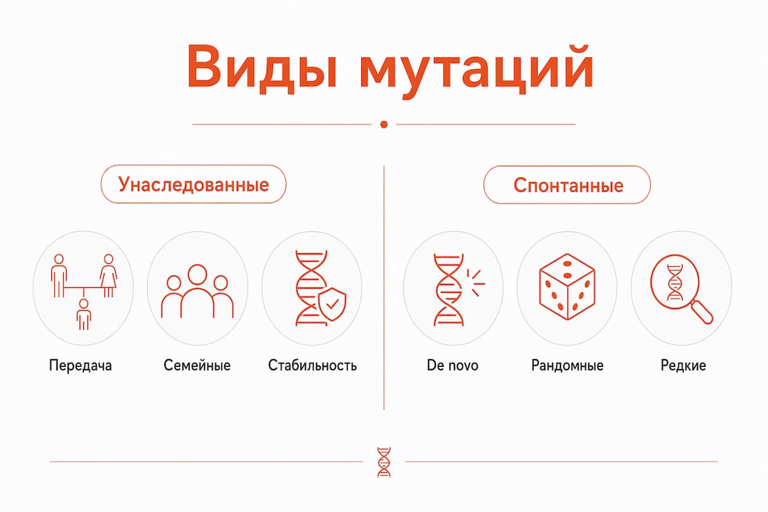 Инфографика: чем отличаются наследственные мутации от спонтанных