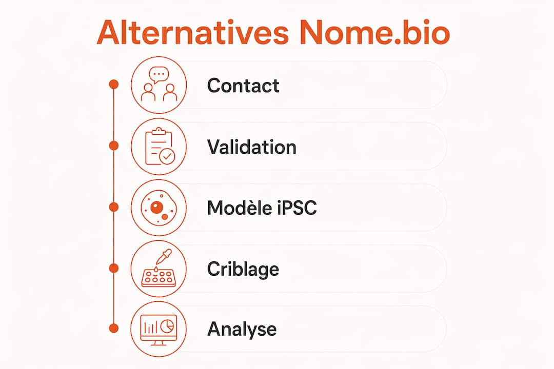 Découvrez dans cette infographie les différentes étapes à suivre pour explorer des alternatives à nome.bio.