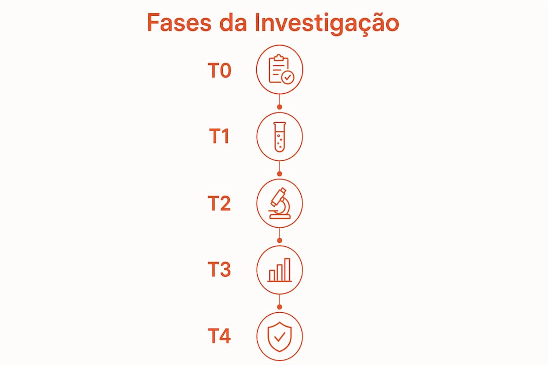 Infográfico que ilustra as diferentes etapas do percurso de investigação translacional em doenças raras