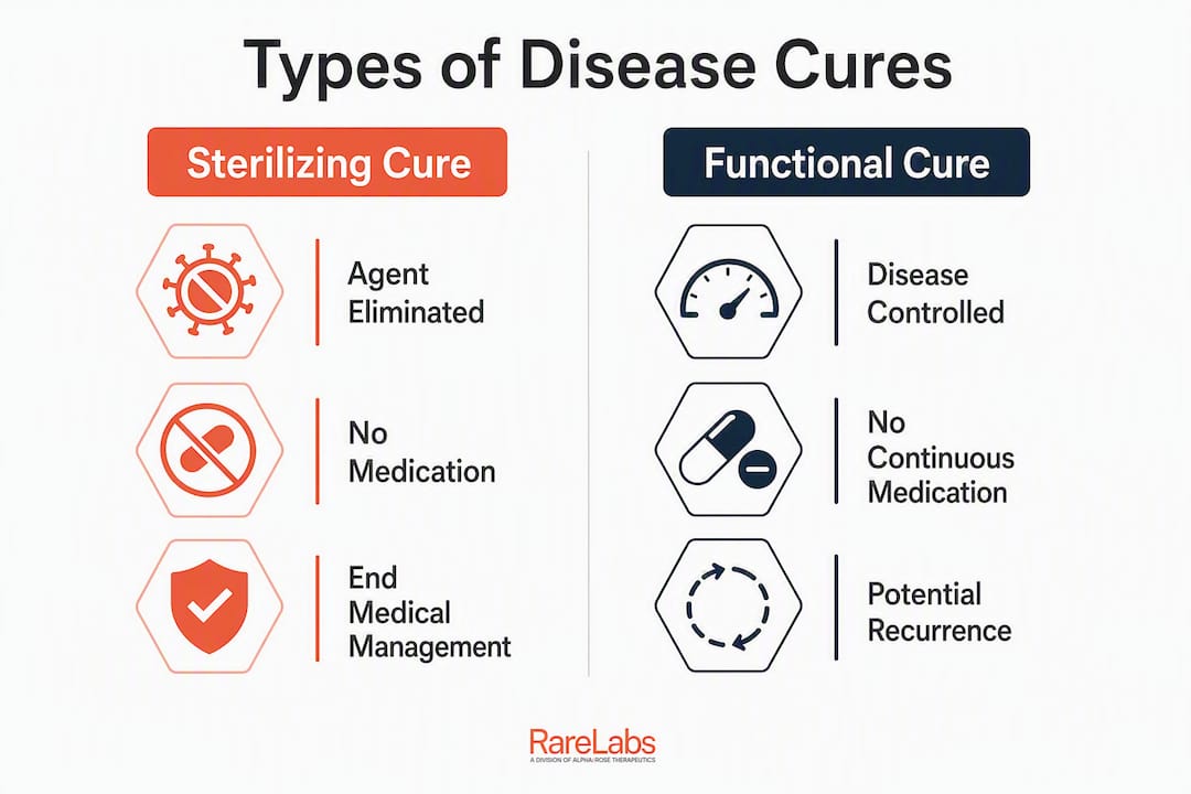 Infographic comparing sterilizing and functional cures