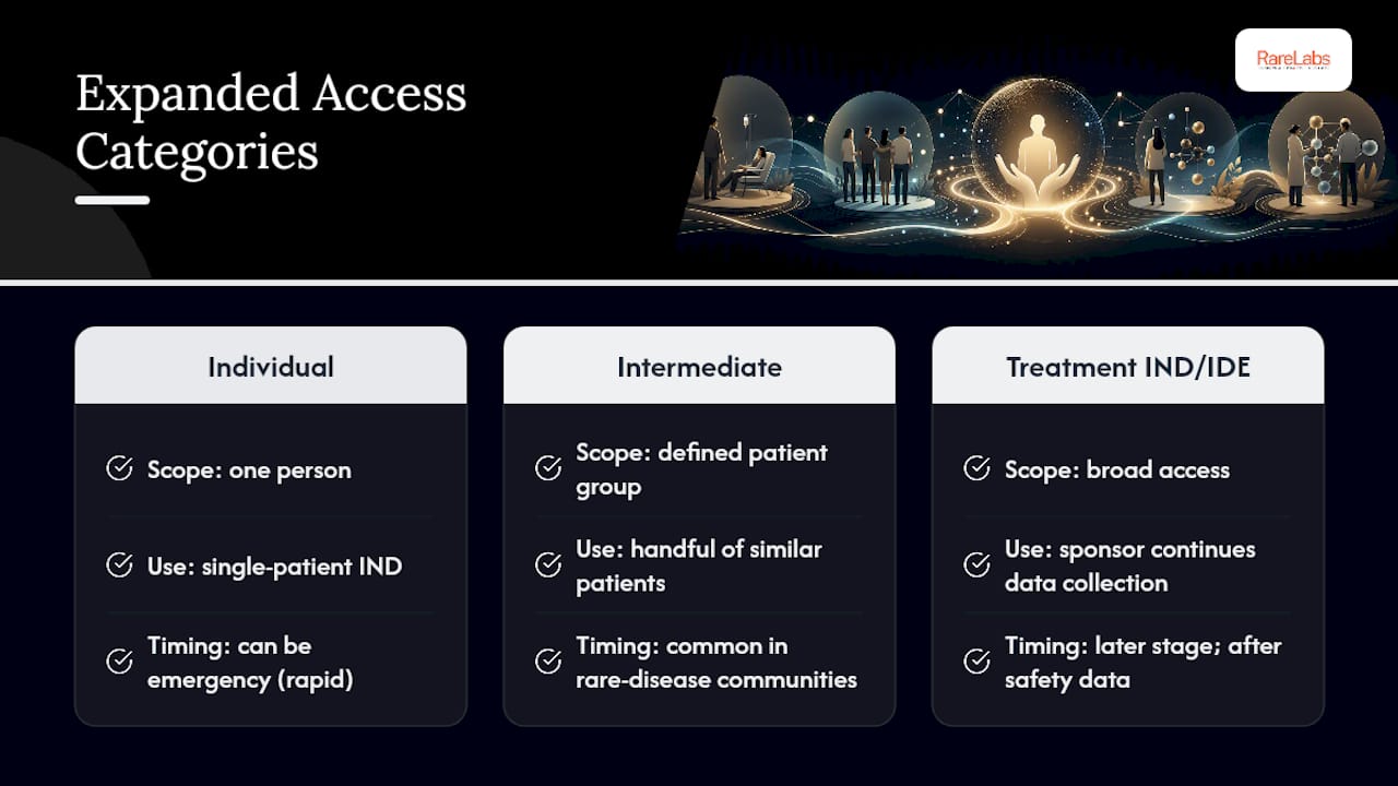 Diagram comparing expanded access FDA program categories