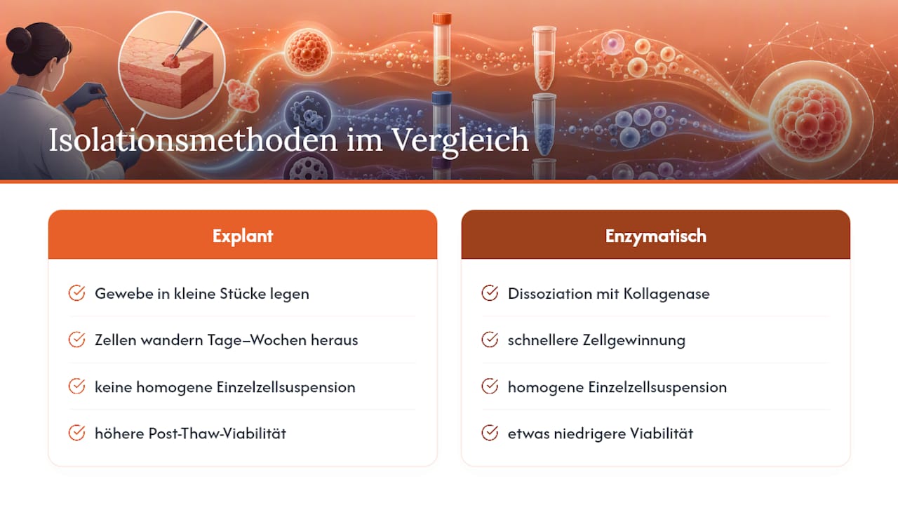 Vergleich zweier Methoden zur Isolierung von Fibroblasten
