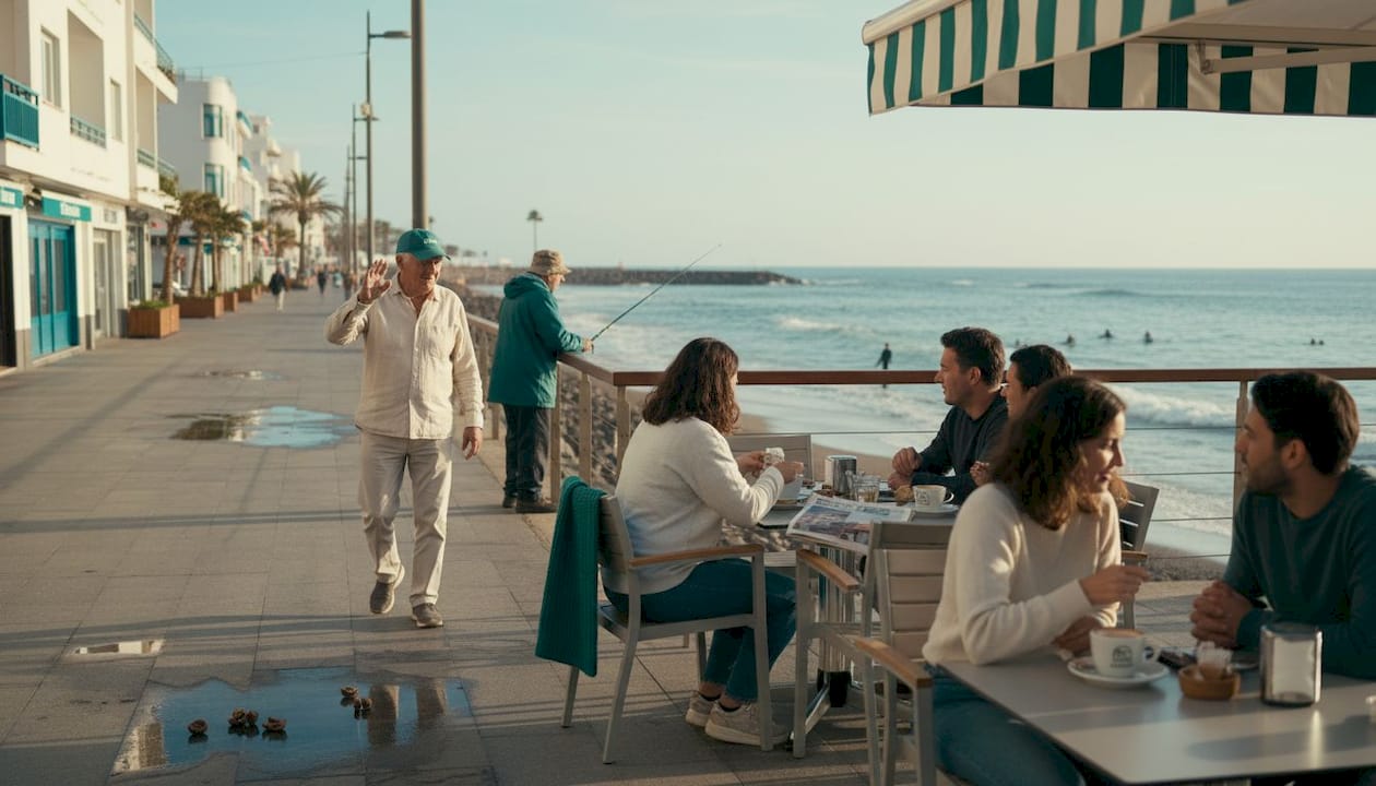 Ambiente diario en el barrio y paseo de Las Canteras