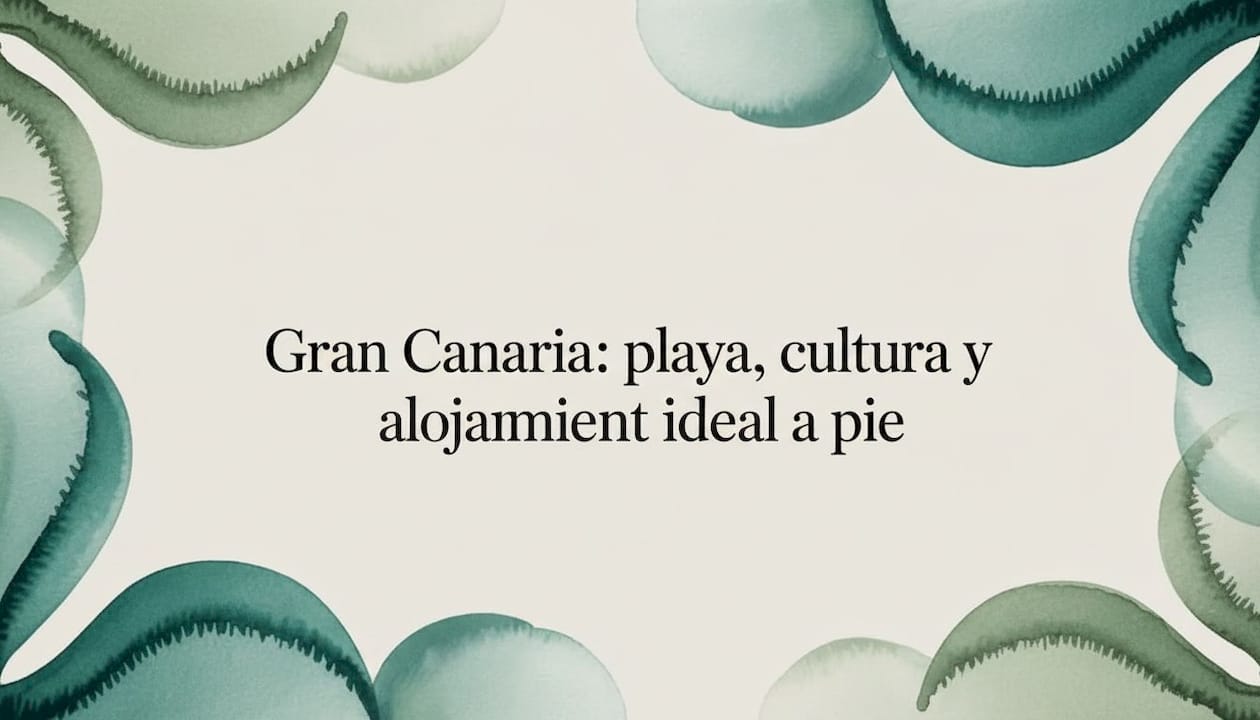 Tarjeta editorial decorativa para el reportaje sobre Gran Canaria
