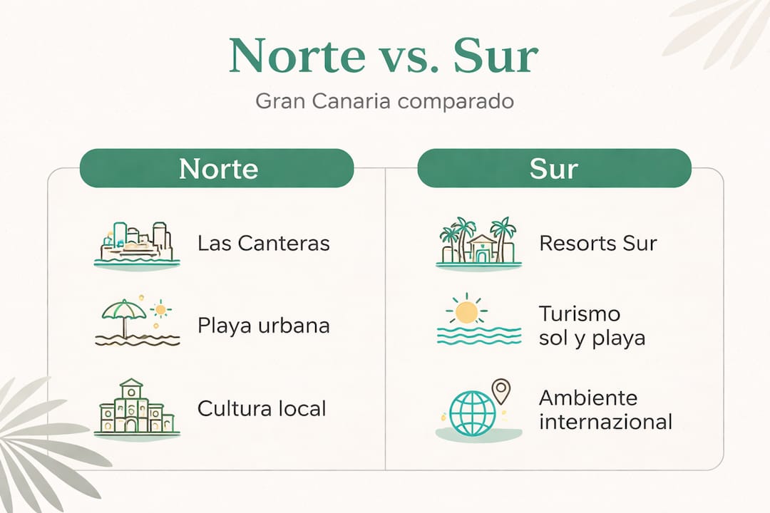 Infografía: diferencias entre el norte y el sur de Gran Canaria